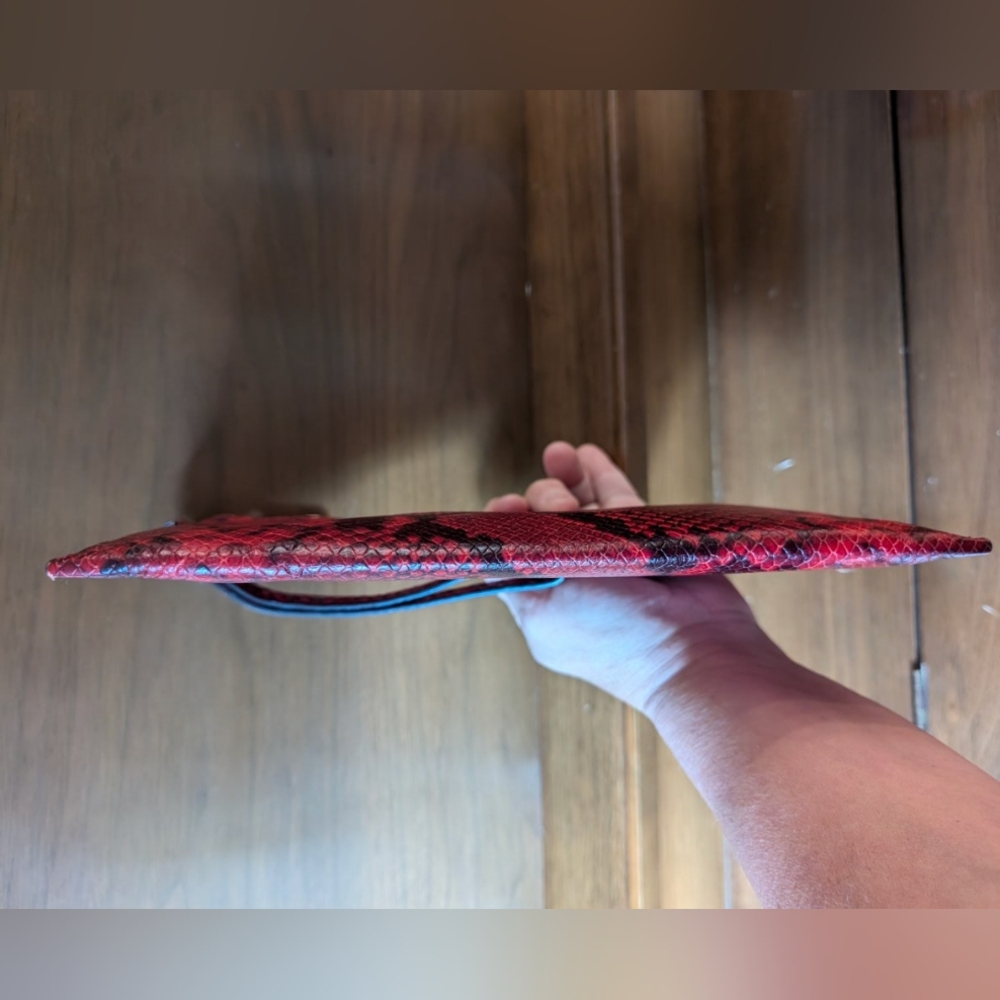 Michael Kors Jet Set Python Embossed Red/ Black L… - image 8